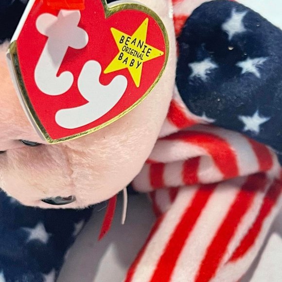 1999 TY Beanie Baby - SPANGLE the Bear (Pink Head Version) WITH ERRORS - Picture 6 of 10